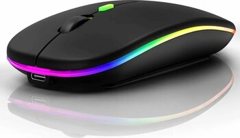 UmoTech Şarjlı Kablosuz Mouse Bluetooth 2.4ghz RGB Işıklı Sessiz Tıklama Tablet Telefon Bilgisayar Uyumlu