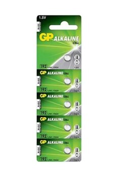 GP Batteries 5 Adet Gp Ag3 Lr41 392a Alkalin V3ga 5li Düğme Pil(192 SR 41 TERAZİ-SAAT-BASKÜL-GARAJ PİLİ)