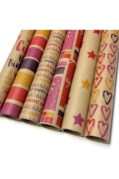 KESKİN COLOR 3 Adet Aynı Desen Ambalaj Kağıdı 70x100 cm Rulo Hediye Paket Kağıdı