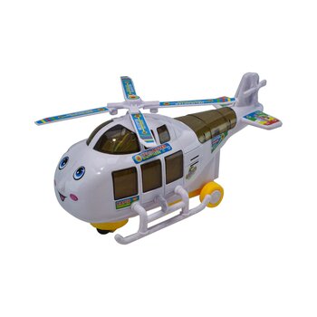 Oyuncak Helikopter Işıklı Sesli Beyaz Sevimli Helikopter 23 Cm