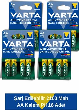 Varta Power Şarj Edilebilir Kalem Pil 2100Mah AA 16 Adet