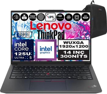 Lenovo Thinkpad E14 Gen6 Intel Core Ultra 5 125U 16GB 1tb SSD Intel® Aı Boost 14" Wuxga IPS Freedos Taşınabilir Bilgisayar 21M7002PTXF02 + Zetta Çanta
