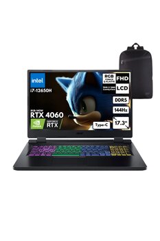 ACER Nitro 5 i7-12650H 64GB 1 TBSSD RTX4060 17.3\" FHD Windows 10 Pro + Sırt Ç.