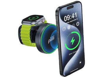Piili 2 İn 1 Magnetic Car Holder Kablosuz Araç Şarj Cihazı P-D12