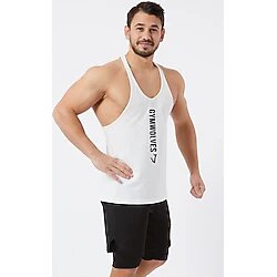 Gymwolves Erkek Spor Atleti Ince Askılı Krem Stringer Workout Tanktop Krem