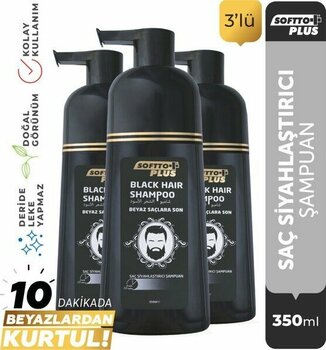 Softto Plus Black Hair Doğal Görünümlü Şampuan 350 Ml X 3 Adet