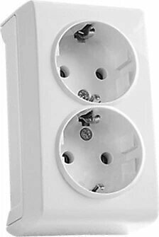 Viko Vera Beyaz İkili Sıva Üstü Çerçeveli Topraklı Priz