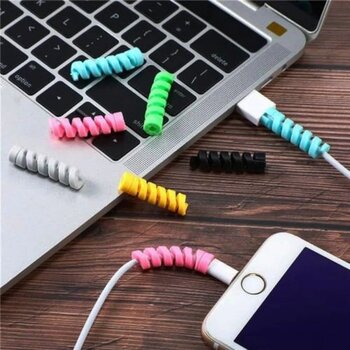 Spiral Kablo Koruyucu Silikon Set Şarj Kablosu Kulaklık Kablosu K (528981897)
