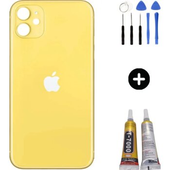 Apple Uyumlu Iphone 11 Arka Pil Batarya Kapak Sarı + Montaj Seti