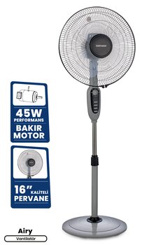 GOLDMASTER Airy 16 inch Zaman Ve Hız Ayarlı Ayaklı Vantilatör