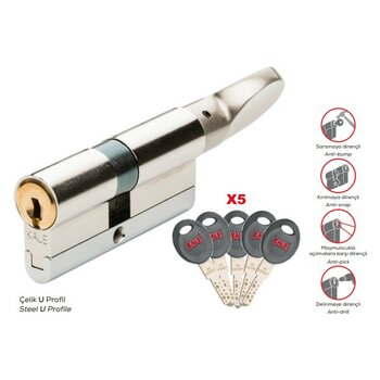 Kale Kilit 164 Cec M Mandallı Topuzlu 68 mm Kilit Göbeği (Nikel)