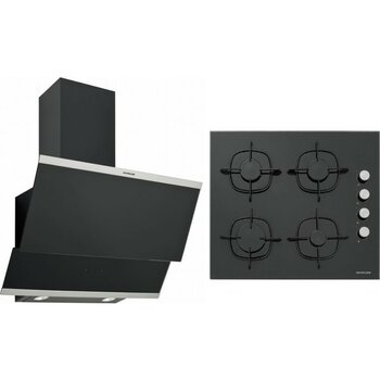 Sılverlıne Ikili Ankastre Set (Classy 3420  Siyah 60 cm Davlumbaz + CS5335B01 60 cm Siyah Ankastre Emaye Izgaralı Ocak )