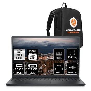 Dell Inspiron 15 3530 I5 1334u 20gb 512gb Ssd 15.6'' Fhd 120hz Fdos Dizüstü Laptop & Per4 Çanta