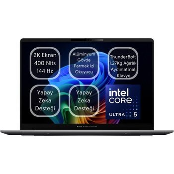 Asus Expertbook P5 Intel® Core™ Ultra 5 226V 16GB Ram 2TB SSD Laptop 14" 2k Wuxga Freedos Taşınabilir Bilgisayar P5405CSA-I516512S0D - 2 TB - 16 GB