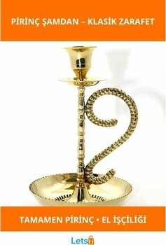 Letsii Şık ve Modern Pirinç Tekli Şamdan - Ev Dekorasyon - Renkli