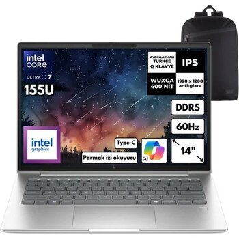 Hp Elitebook 640 G11 Ultra 7-155U 64-Gbddr5 1 Tbssd Intel Graphics 14" Wuxga Windows 10 Pro + Hmf Sırt Çantası B2RK9ESHMF48 - 1 TB - 64 GB