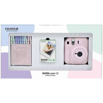 Fujifilm Instax Mini 12 Fotoğraf Makinesi + 10'lu Film + Mandal Pembe Pembe