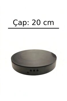 STAND MARKET 20 cm Döner Çekim Standı – 2 Hız Ayarlı, USB + Pil Çalışan 360° Ürün Sunum Platformu Siyah
