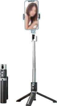 Canpay Siyah Iphone Samsung Uyumlu Selfie Çubuğu Tripod(fonksiyonlu+metal Teleskobik Çubuk+kumanda Kontrol)