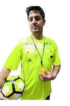 Albayrak Spor Hakem Forması, Reflektör Logolu, Kısa Kollu Tek Üst Forma, Reflektörlü Sarı S Beden
