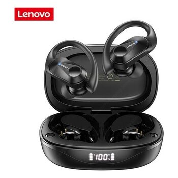 Lenovo Thinkplus LP75 Kablosuz Şarj Göstergeli Sporcu Bluetooth Kulaklık Siyah (Yurt Dışından)
