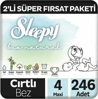 Sleepy Bio Natural No:4 Maxi 246 Adet Bebek Bezi