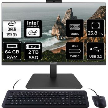 Casper Nirvana A600 Intel Core I7 1255U 64GB 2tb SSD 23.8'' Fhd Fdos All In One Bilgisayar A60.1255-DF00X-V C1255AIO349