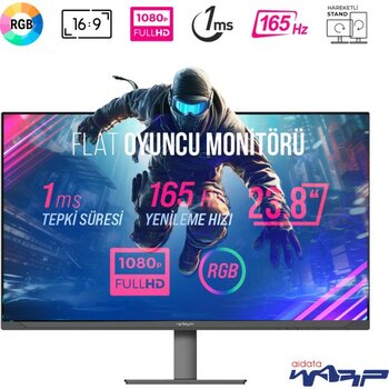 Warp WRP24-165-B 23.8" 165HZ 1ms Rgb Flat (Hdmı + Display Port) Freesync + G-Sync Full Hd Oyuncu Monitörü