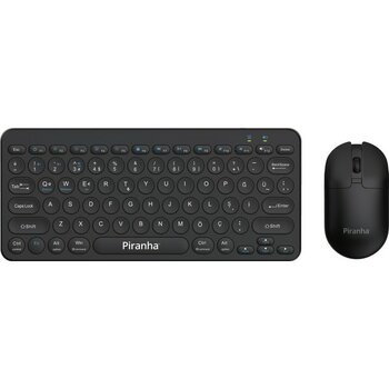 Piranha 2382 Kablosuz Türkçe Q Klavye ve Mouse Seti / Bluetooth & 2.4g / Windows - Macos - Android - Siyah