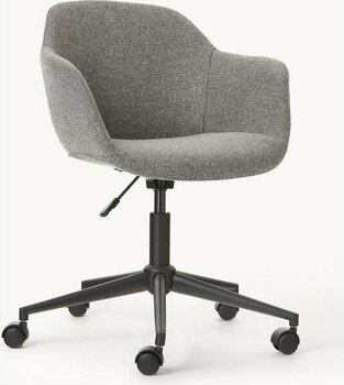 Fiji Suni Deri Ofis Sandalyesi - Ayarlanabilir, Döner, Kahverengi - Koyu Gri