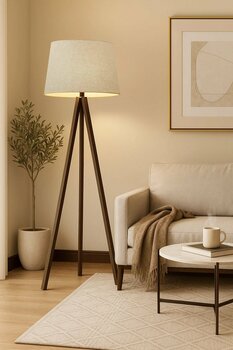 Vivido Home Ceviz Dora Bej Ahşap Lambader