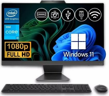 Asus I3-1315U 32Gb Ddr5 1Tb M.2 Ssd A3402Wvak-I38256B0D Atl38 23.8 Inç W11Pro All In One Bilgisayar Siyah