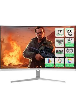 GamepowerVivid T50 27'' 1500R Curved Rgb Beyaz 200Hz 0.5ms Fhd 2X2W Speaker Va Gaming Monitör (Sıfır Ölü Piksel Garantili)