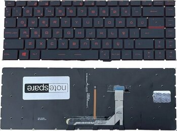 Msi İle Uyumlu Gf63 Thin 12ucx-1202tr Klavye Işıklı Siyah Kırmızı Tuşlu Tr Küçük Enter Versiyon
