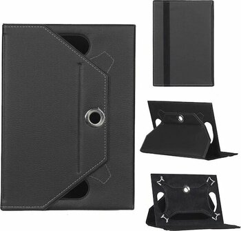 General Mobile E-tab 20 Tablet Kılıfı Siyah Kapaklı Ve Askılı Standlı Kapak Siyah