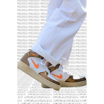Nike Air Force 1 Mid Qs Leather Hakiki Deri Mücevher Ale Brown Kahverengi Sneaker Ayakkabı - Beyaz - 45