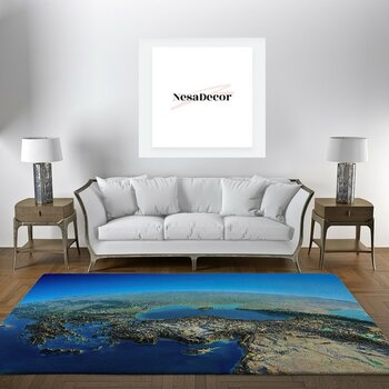 Nesa_Decor 4k, 3D Dünya Halısı, Oturma Odası, Salon Halısı - Renkli - 100 x 200 cm