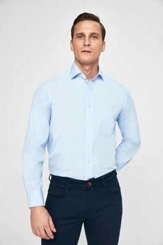 Ds Damat Regular Fit Mavi Klasik Yaka S Uzun Kol Gömlek