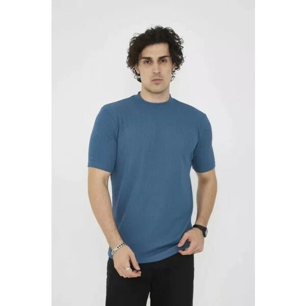 Miray Life Bisiklet Yaka Slim Fit Turkuaz L Kısa Kol T-Shirt