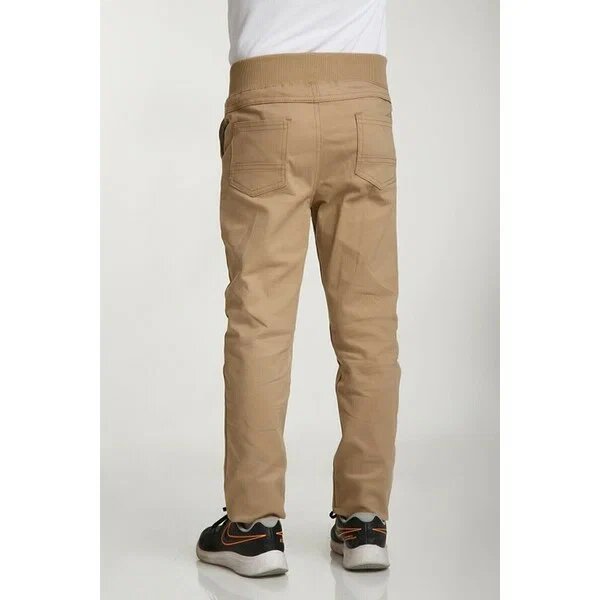 Fatella Unısex Camel 6 Yaş Ribana Bel Canvas Okul Pantolonu