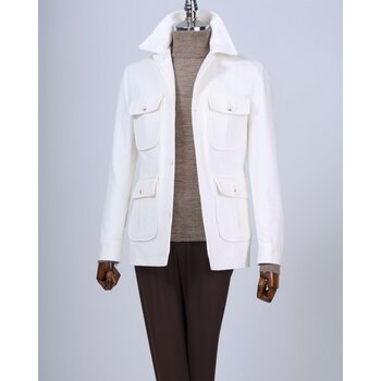 Italyan Stil Slim Fit Kadife Spor Erkek Ceket Ekru T13344 - 52