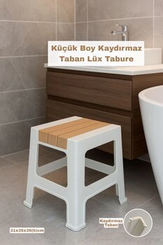 Funny Life Küçük Boy Kaydırmaz Tabanlı Lüx Banyo Taburesi - Günlük Kullanım Çok Amaçlı Tabure