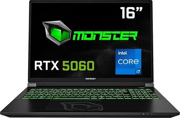 Monster Tulpar T6 V3.3 i7-13700HX 16 GB 500 GB SSD RTX5060 16" FreeDos WUXGA Gaming Laptop
