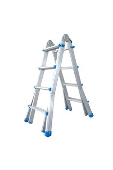 Asil Alüminyum 398 cm Mini Dev Katlanır Uzayan Merdiven (A & I Tipi) | Ev İnşaat Depo Merdiveni