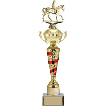 Odak Kupa - Figürlü Kupalar - At / Binici Figürlü Kupalar FG-078 B - 52 cm - 16 x 16 cm - Altın