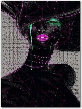 Cakapuzzle Siyahi Kadın ve Neon Makyajı 1000 Parça Puzzle