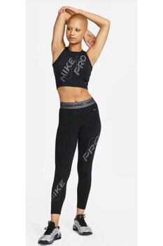 Nike Pro Dri-Fit Mid-Rise 7/8 Graphic Training Kadın Tayt FB5488-010 yakamoz spor S Beden