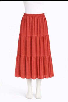 Nihomall20 Kadin Şifon Astarlı Puantiyeli 3 Katlı Etek Standart Beden