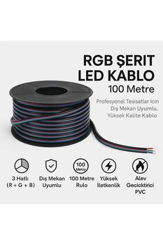 Ermelektronik Erm Elektronik Rgb Led Kablo - 100 Metre 3 Damarlı Bağlantı Kablosu