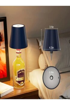 Özasya AVM Şarjlı Kablosuz LED Şişe Lamba - 3 Renk Modlu Dokunmatik Dekoratif Masa ve Gece Lambası